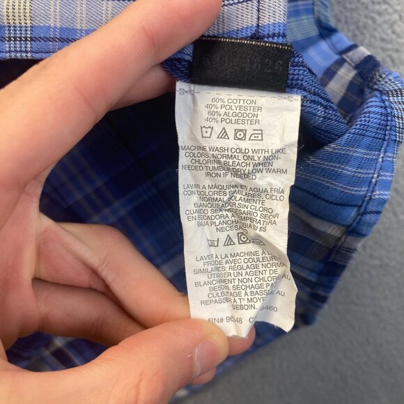 Oakley Dress Shirt‎ Mens Size XLarge Blue Striped Long Sleeve Pockets - Picture 9 of 13